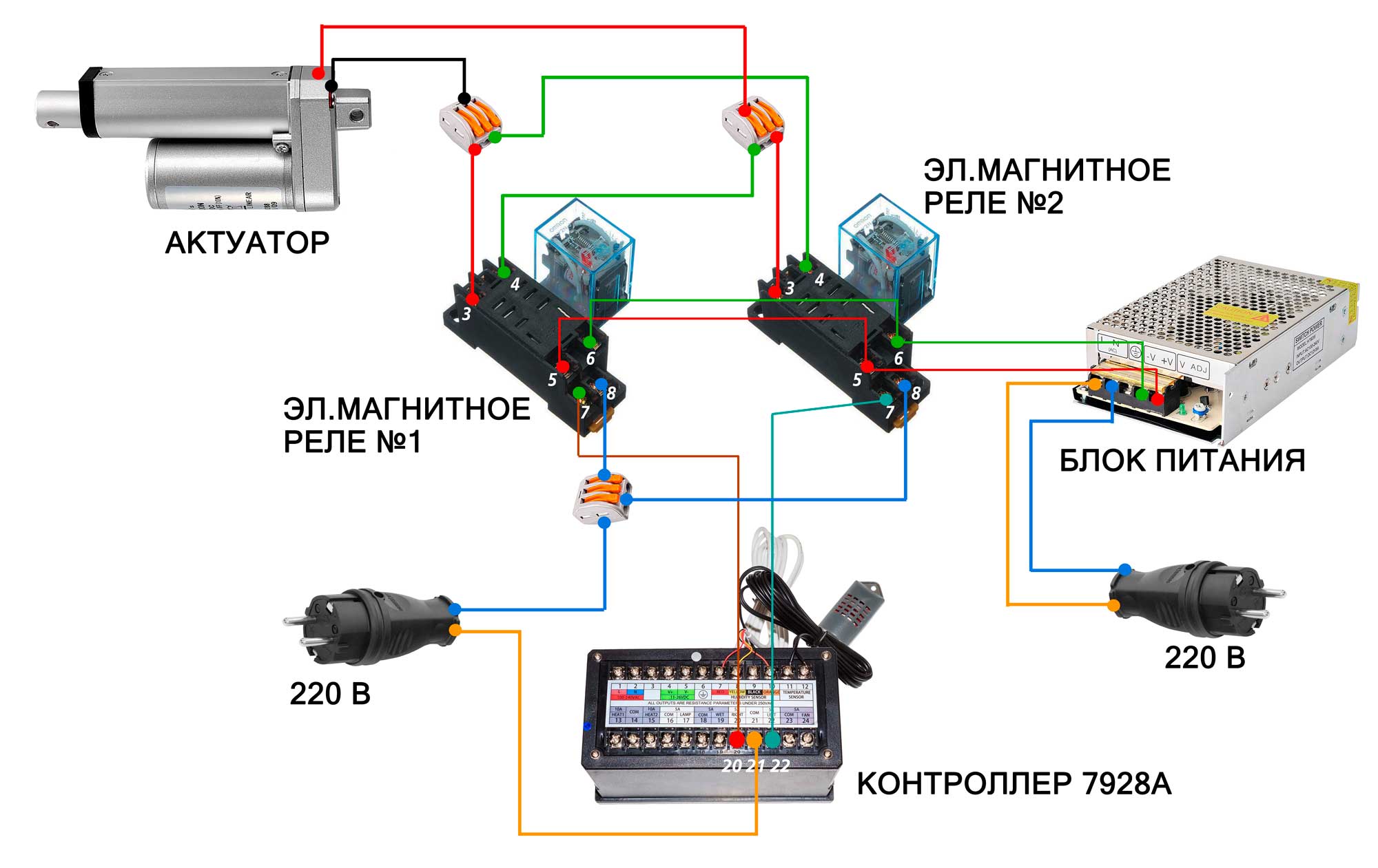 схема подключения актуатора